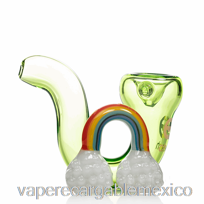 Vape Recargable Cheech Glass Rain 'n' Rainbows Pipa De Mano Transparente Verde